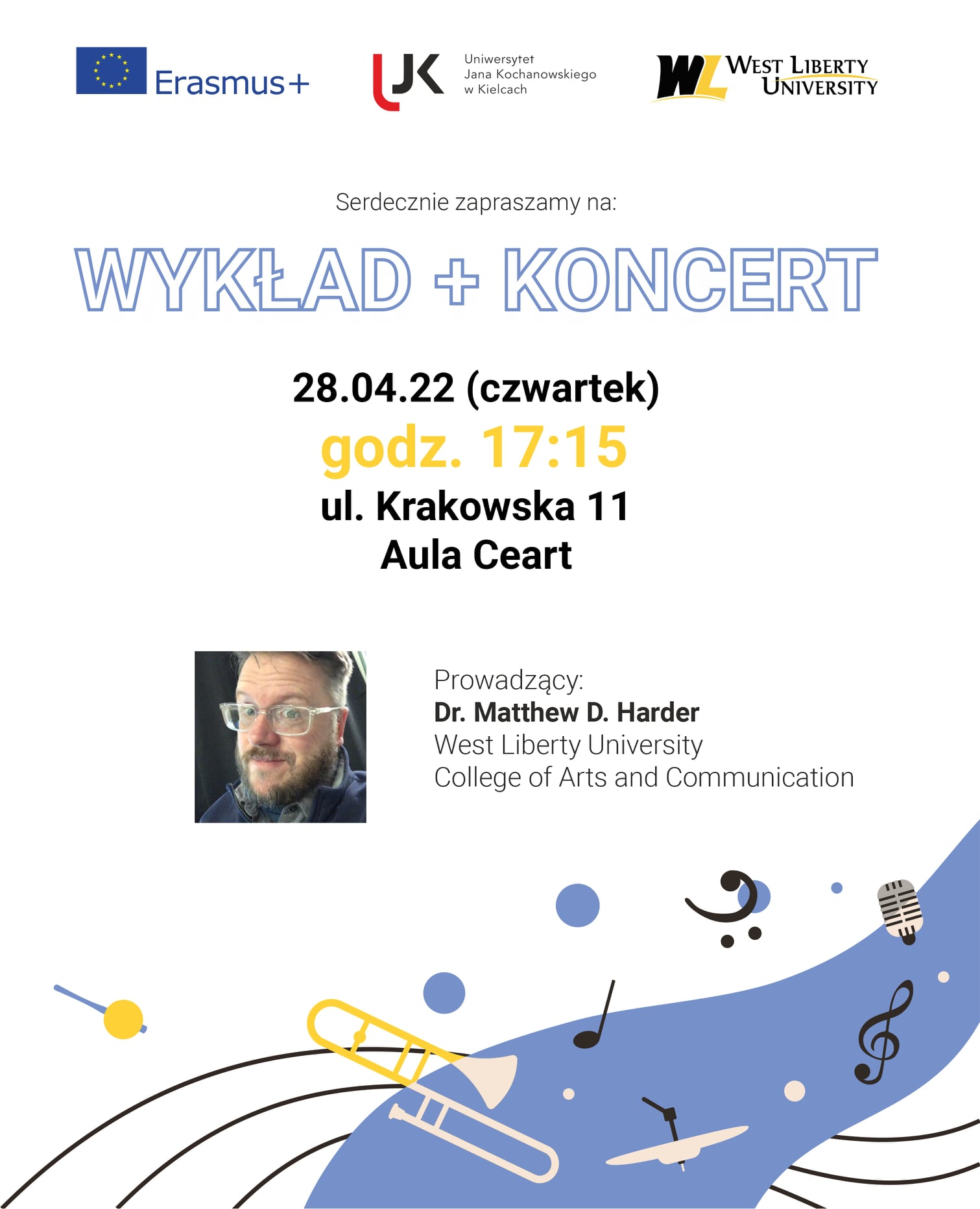 Zdjęcie do artykułu: Wykład połączony z koncertem (Erasmus+)
