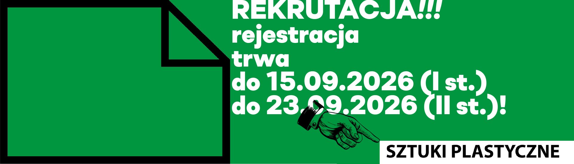 baner sztuki plastyczne rekrutacja trwa