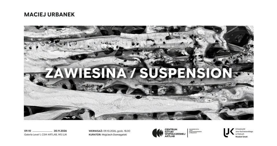 Maciej Urbanek, „Zawiesina / Suspension” - plakat wydarzenia