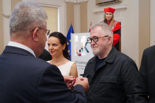 Gala wręczenia medali &bdquo;Zasłużony Kulturze Gloria Artis&rdquo; w czasie inauguracji roku akademickiego w Uniwersytecie Jana Kochanowskiego w Kielcach